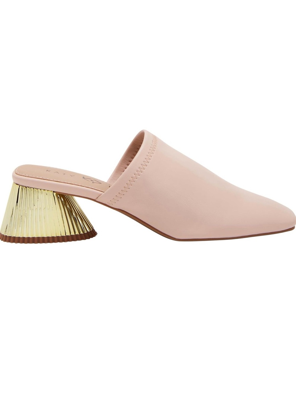 Katy Perry Collections Blush Pink Mule with Sculpted Gold Heel